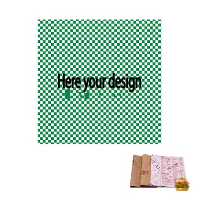 12" L X 12" W Custom Food Wrap Paper Moq 1000pcs