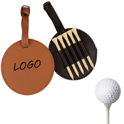 Leather Golf Tee Holder - for Golf Games & Practice