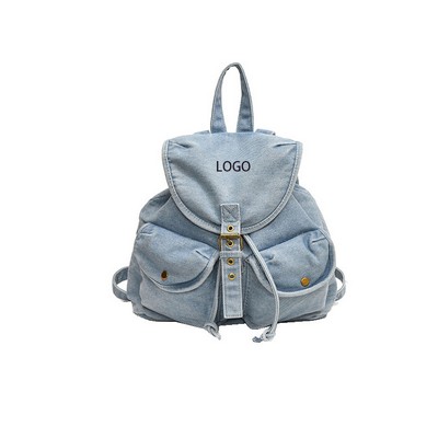 Drawstring Buckle-Top Convertible Handheld Backpack