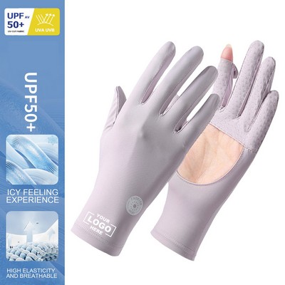 Womens Full Finger UV Protection Gloves with Liberate the palm of the hand