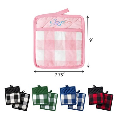 Oven Gloves Set With Pocket For Easy Grip