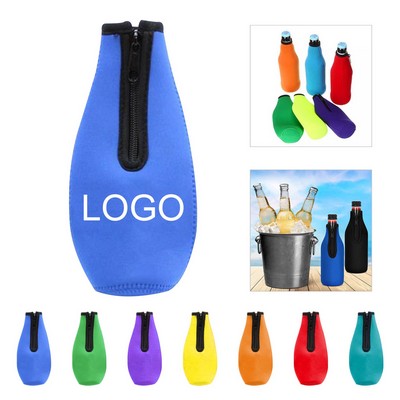 11 Oz Neoprene Zipper Beer Bottle Cooler