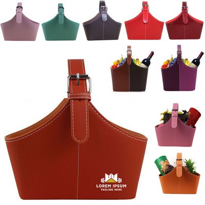 Leather Gift Basket