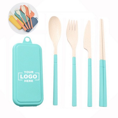 Eco-Friendly Wheat Straw Foldable Cutlery Set