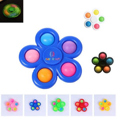 Five-Bubble Flower Push Pop Fidget Spinner