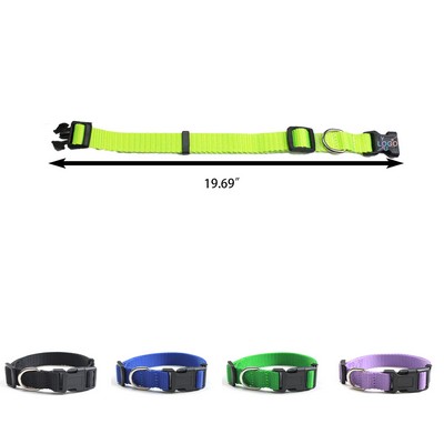 Adjustable Nylon Dog Collar in 8 Vibrant Colors