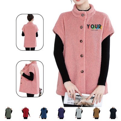 Womens Fuzzy Fleece Vest
