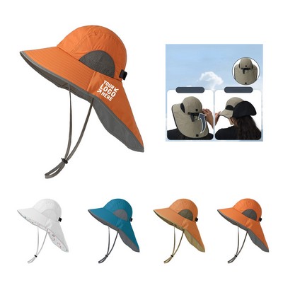 Wide Brim Fishing Hat with Neck Flap