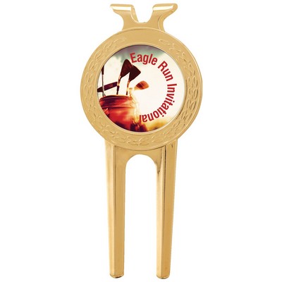Gold Divot Tool with 1" Full Color Insert