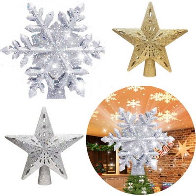 Christmas Tree Topper Snow Design Projector