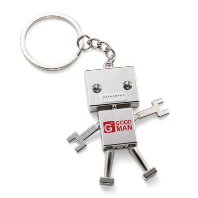 Metal Key Chain Featuring A Robot