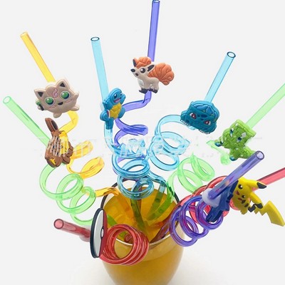 Reusable Crazy Straw With PVC Charm
