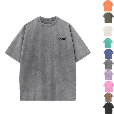 230GSM Unisex Cotton Oversized Distressed T Shirt
