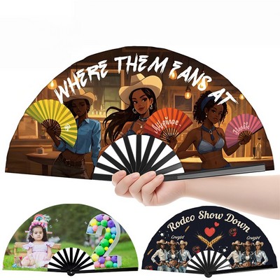 Custom Boot on the Ground Hand Folding Fans for Line Dancing