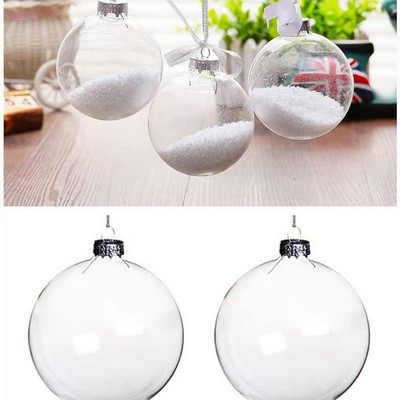 PET Clear Aluminum Cap Christmas Ball High Transparency 6/8/10cm Tree Ornament