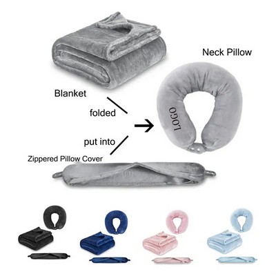 2-in-1 Blanket & U-Shaped Pillow
