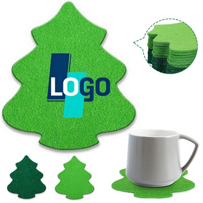Christmas Tree Felt Coaster