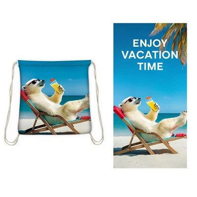 Printed Beach Towel Backpack