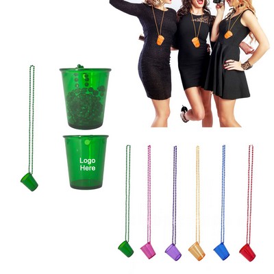 Shot Glass On Beaded Necklace For Party Supplies