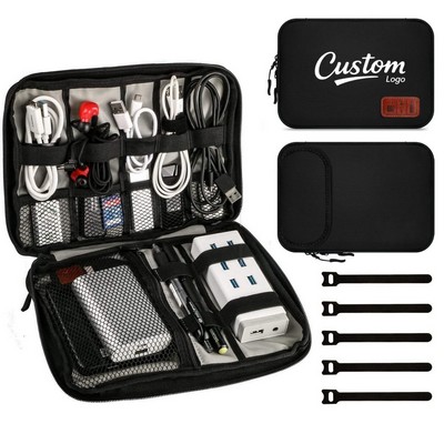 Foldable Travel Organizer For Electronics