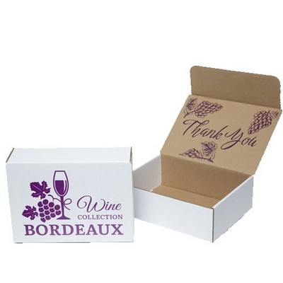 One Color White Display Mailer Box w/Inside Imprint (12" x 9" x 4")