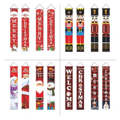 70 4/5" Christmas Decoration Banner Custom Holiday Couplet Set Door Wall Hanging Flag