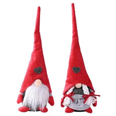 Christmas Forest Gnome Heart Standing Mini Doll Decor Faceless Plush Figurine
