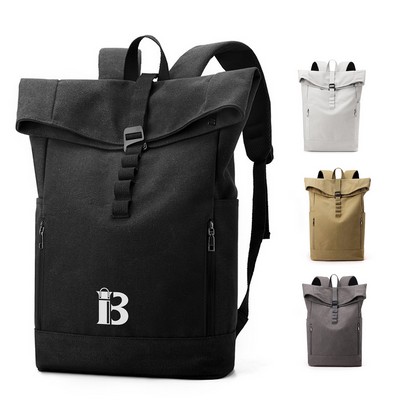 Outdoor Canvas Roll Top Backpack