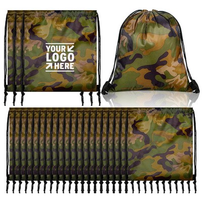 Camo Lightweight Waterproof Men Women Kid Military Army Backpack Travel Sport Gym Drawstring Bag