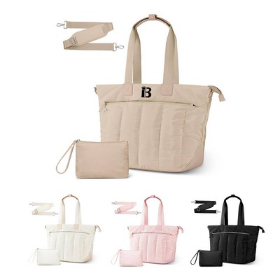 15.6-inch Zipper Tote bag with Laptop Compartment for Women