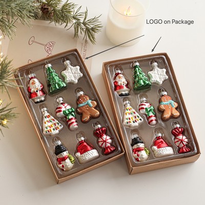 Christmas Glass Shaped Ornament Cartoon Santa, Snowman, and Snowflake Molded Ball Creative Decor