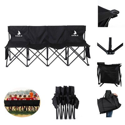 Portable 6-Seater Folding Team Sports Sideline Bench
