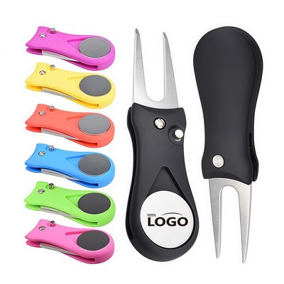 Foldable Golf Divot Tool With Mark