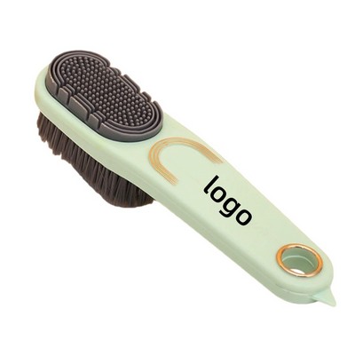 Dual-Sided Multi-Function Shoe Brush with Soft Bristles and Shoe Polish Applicator