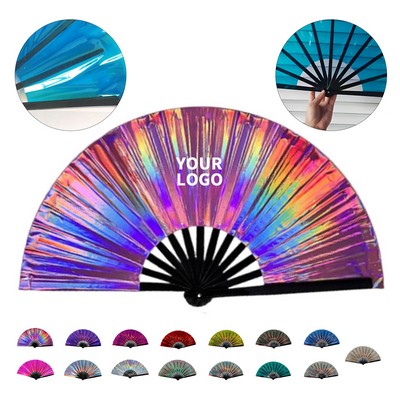 PVC Folding Performance Hand Fan 13" Length