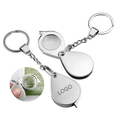 20X Foldable Keychain Pocket Magnifying Glass
