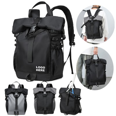 Custom Travel Modern Daypack Water-resistant RollTop Backpack