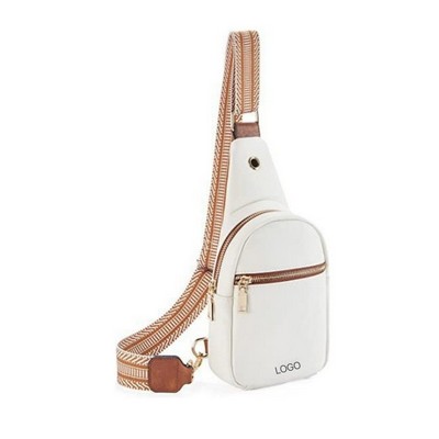 PU Leather Crossbody Bag Small Shoulder Waist Chest Bag Portable Outdoor Sling Bag