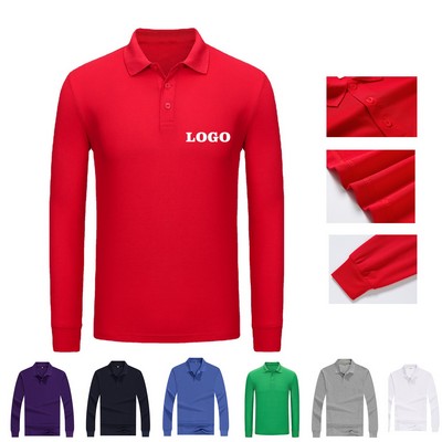 Unisex Long Sleeve Polo Shirts