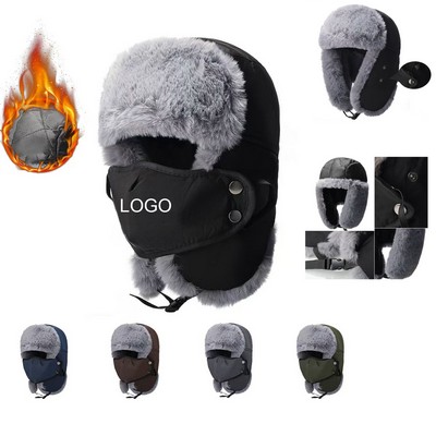 Windproof Winter Trapper Hat with Mask
