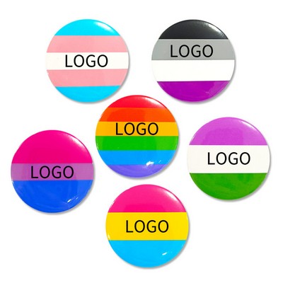 Pride Rainbow Brooch Badge Round Button Pin