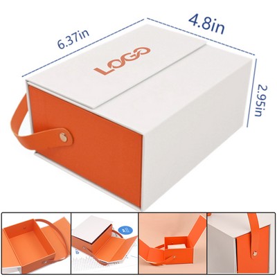 Cardboard Gift Boxes With Handle And Magnetic Closure Lid