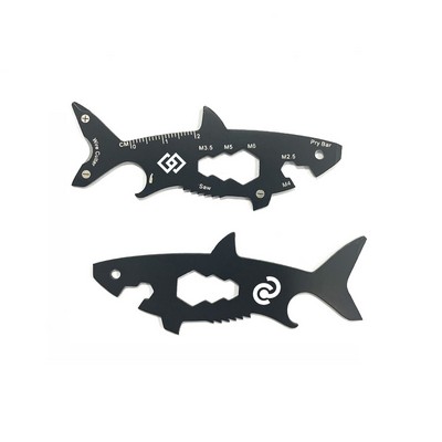 GearCard 15-in-1 Shark-Shaped Multi-Tool Card – Stainless Steel Wallet EDC Gadget