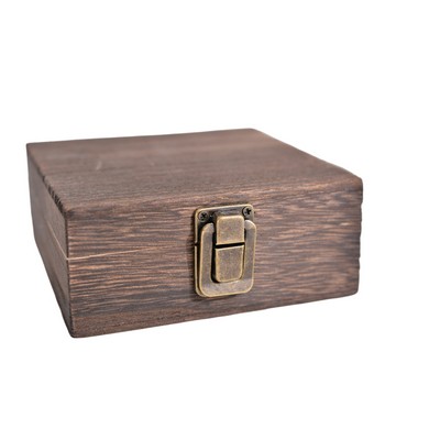 4 Slate Coasters In Wooden Crate