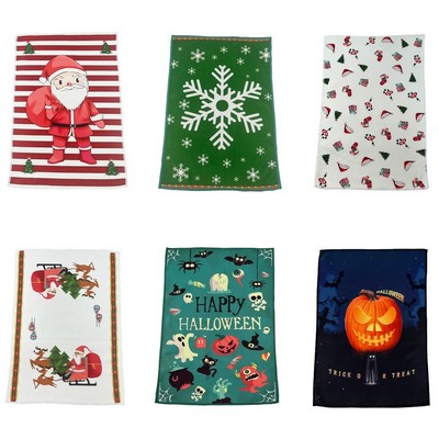 Absorbent Quick-Dry Christmas Coral Fleece Hand Towel