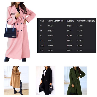 Simple Women's Lapel Button Coat (S-3XL)