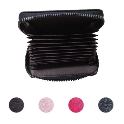 Credit Card Holder Zipper Wallet With 20 Card Slots