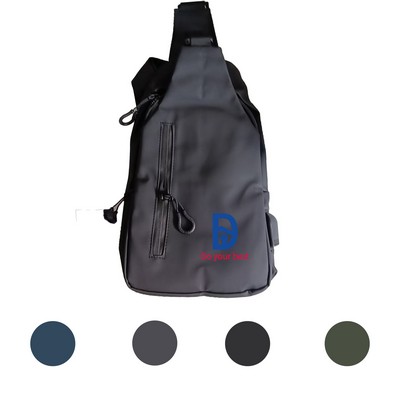 Waterproof Crossbody Hiking Bag with Leather Cover