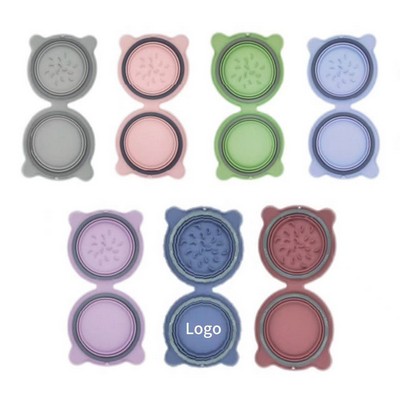 Portable Silicone Collapsible Pet Bowl Travel Double Bowl for Dogs