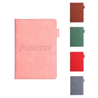 A5 PU Leather Notebook - 180 Sheets Lined Journal With Tab Closure